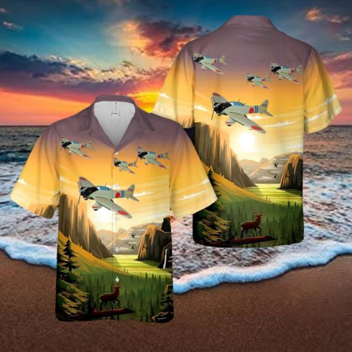 Aichi D3A VAL Japanese WWII dive bomber airplane Hawaiian Shirt All Over Print Summer