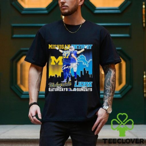 Aidan Hutchinson Michigan Wolverines On Saturdays Detroit Lions On Sundays T Shirt