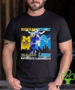 Aidan Hutchinson Michigan Wolverines On Saturdays Detroit Lions On Sundays T Shirt