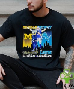 Aidan Hutchinson Michigan Wolverines On Saturdays Detroit Lions On Sundays T Shirt