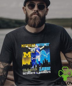 Aidan Hutchinson Michigan Wolverines On Saturdays Detroit Lions On Sundays T Shirt