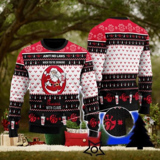 Ain’t No Laws When You Drink Chick Fil A With Claus Ugly Christmas Sweater All over Printed Xmas Christmas Gift