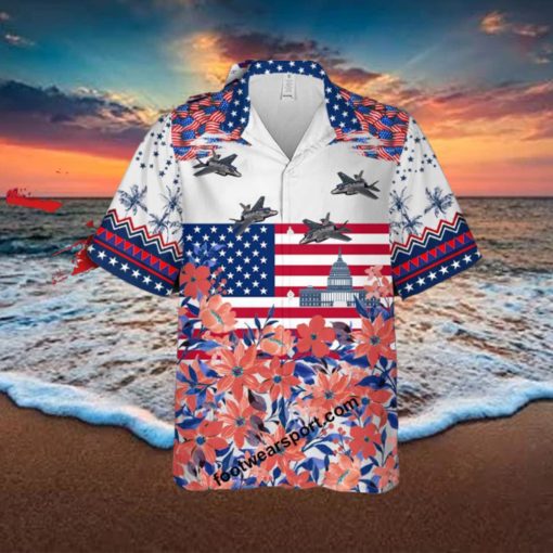 Aircraft F 35 Lightning F35 Liberty, US Capitol Gift Memory 3D Hawaiian Shirt For Summer