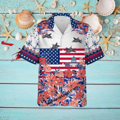 Aircraft F 35 Lightning F35 Liberty, US Capitol Gift Memory 3D Hawaiian Shirt For Summer