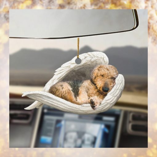 Airedale Terrier Sleeping Angel Ornament