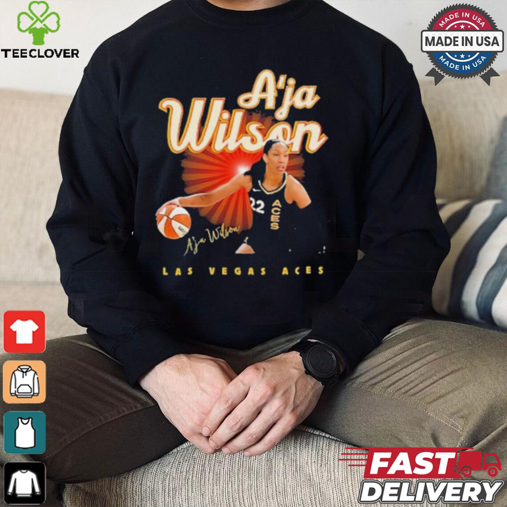 A’ja Wilson 22 Las Vegas Aces signature T Shirt A’ja Wilson 22 Las Vegas Aces signature T Shirt