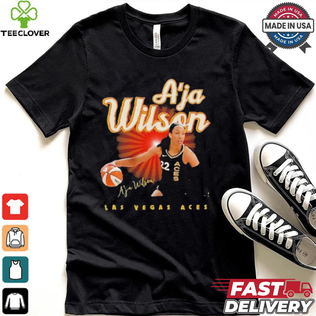 A’ja Wilson 22 Las Vegas Aces signature T Shirt A’ja Wilson 22 Las Vegas Aces signature T Shirt