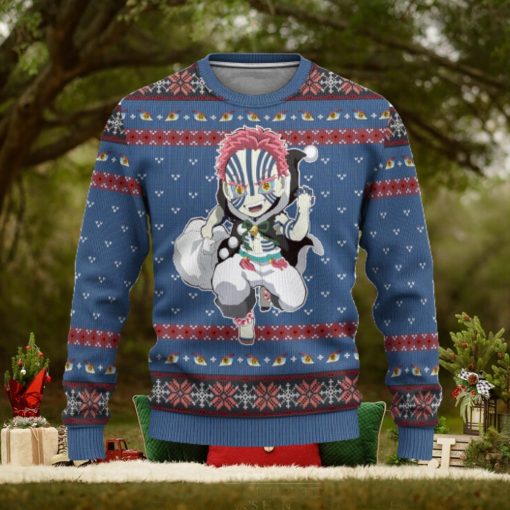Akaza Demon Slayer Anime Xmas Women Mens Ugly Christmas Sweater