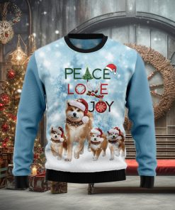Akita Peace Love Joy Ugly Christmas Sweater Gift Men Women