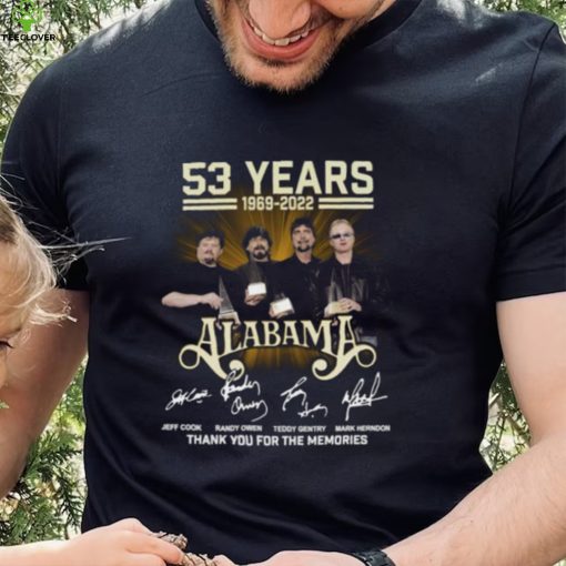 Alabama 53 Years 1969 2022 Thank You For The Memories Signatures Mens Shirt