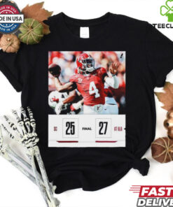 Alabama Crimson Tide 27 25 South Carolina Gamecocks Final Score Shirt