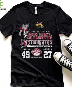 Alabama Crimson Tide Back To Back To Back Iron Bowl Champions Shirt