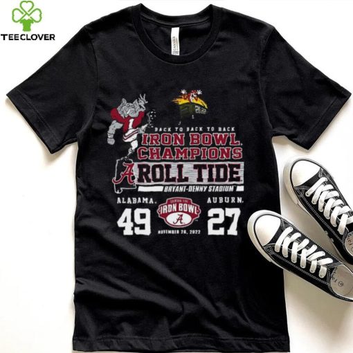 Alabama Crimson Tide Back To Back To Back Iron Bowl Champions Shirt