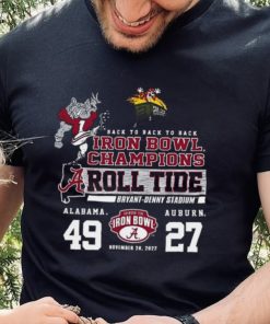 Alabama Crimson Tide Back To Back To Back Iron Bowl Champions Shirt