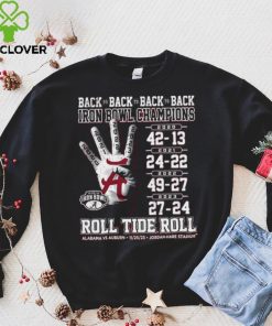 Alabama Crimson Tide Back To Back To Back To Back Iron Bowl Champions Shirt