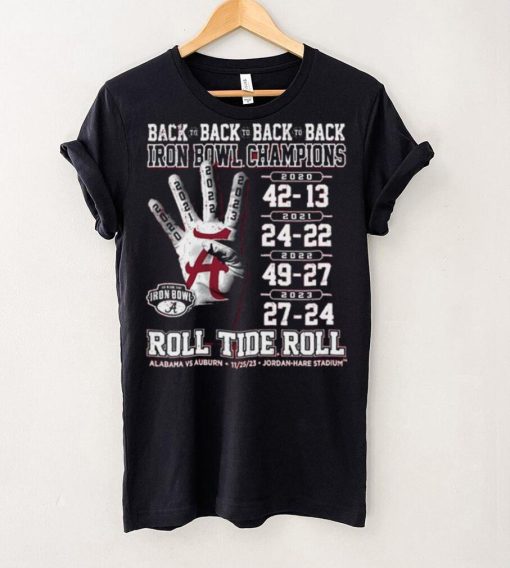 Alabama Crimson Tide Back To Back To Back To Back Iron Bowl Champions Shirt