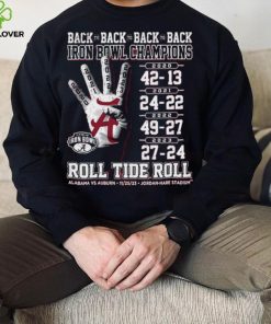 Alabama Crimson Tide Back To Back To Back To Back Iron Bowl Champions Shirt