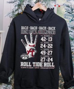 Alabama Crimson Tide Back To Back To Back To Back Iron Bowl Champions Shirt