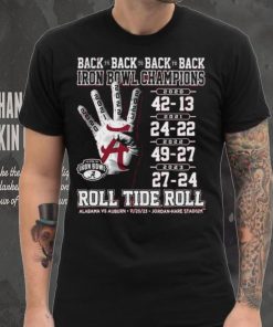 Alabama Crimson Tide Back To Back To Back To Back Iron Bowl Champions Shirt