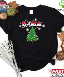 Alabama Crimson Tide Bama Christmas tree snow shirt
