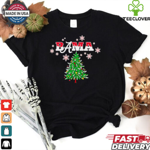 Alabama Crimson Tide Bama Christmas tree snow shirt
