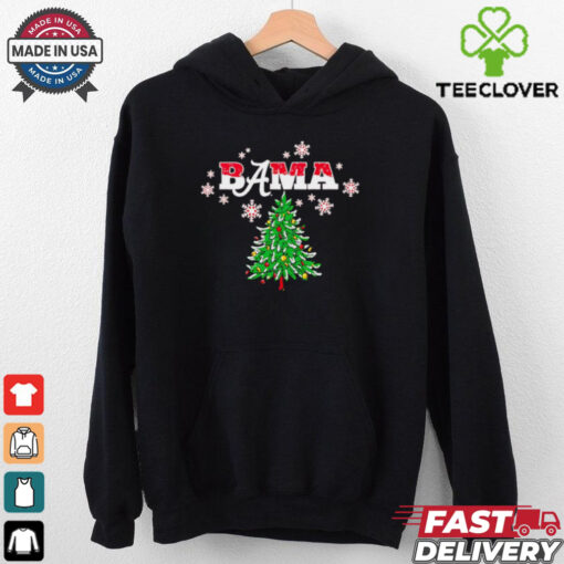 Alabama Crimson Tide Bama Christmas tree snow shirt