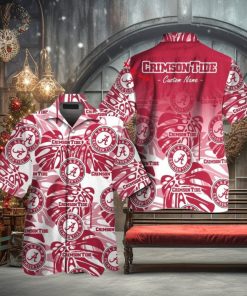 Alabama Crimson Tide Elegance Design Hawaiian Tropical Short Sleeve Shirt
