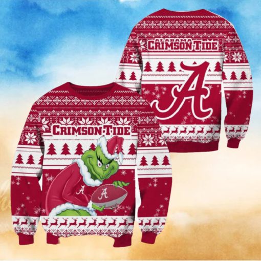 Alabama Crimson Tide Grinch Christmas Ugly Sweater NCAA Funny Gift For Men And Women