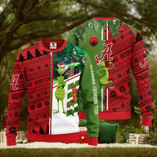 Alabama Crimson Tide Grinch & Scooby doo Christmas Ugly Sweater 1