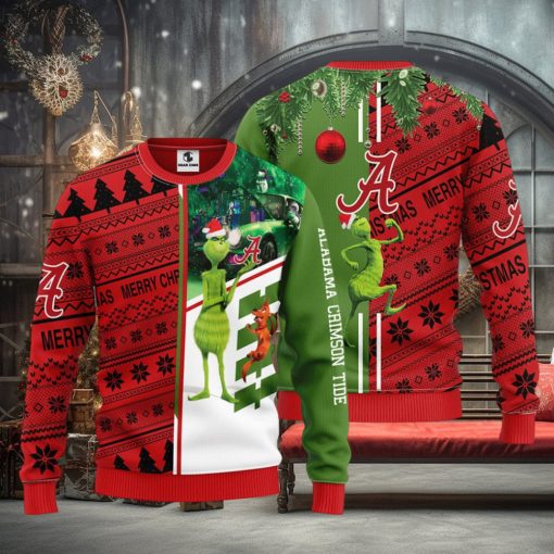 Alabama Crimson Tide Grinch & Scooby doo Christmas Ugly Sweater 1