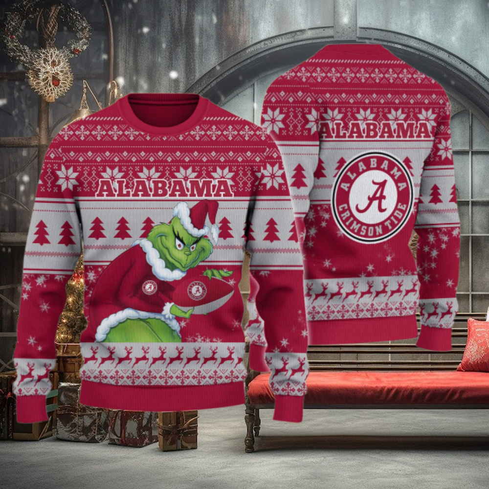Alabama Crimson Tide Grinch Ugly Christmas Sweater Alabama Crimson Tide Grinch Ugly Christmas Sweater
