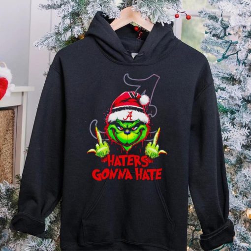 Alabama Crimson Tide Grinch middle finger haters gonna hate hoodie, sweater, longsleeve, shirt v-neck, t-shirt