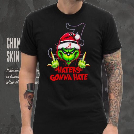 Alabama Crimson Tide Grinch middle finger haters gonna hate hoodie, sweater, longsleeve, shirt v-neck, t-shirt