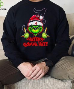 Alabama Crimson Tide Grinch middle finger haters gonna hate hoodie, sweater, longsleeve, shirt v-neck, t-shirt