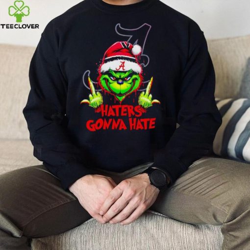 Alabama Crimson Tide Grinch middle finger haters gonna hate hoodie, sweater, longsleeve, shirt v-neck, t-shirt