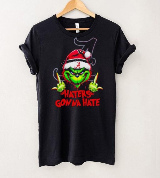 Alabama Crimson Tide Grinch middle finger haters gonna hate hoodie, sweater, longsleeve, shirt v-neck, t-shirt