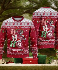 Alabama Crimson Tide Ho Ho Ho Santa’s Reindeer Ugly Christmas Sweater Xmas Gift For Fans Custom Name