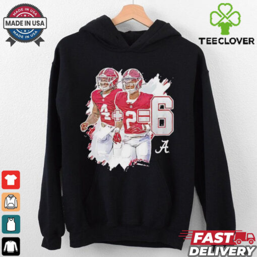 Alabama Crimson Tide Jalen Milroe 4 plus Ryan Williams 2 equals 6 hoodie, sweater, longsleeve, shirt v-neck, t-shirt