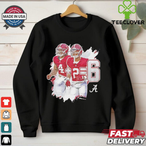 Alabama Crimson Tide Jalen Milroe 4 plus Ryan Williams 2 equals 6 hoodie, sweater, longsleeve, shirt v-neck, t-shirt