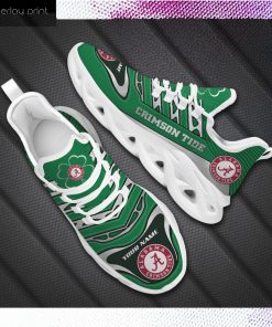 Alabama Crimson Tide NCAA St. Patrick's Day Shamrock Custom Name Clunky Max Soul Shoes Sneakers For Mens Womens