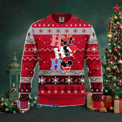 Alabama Crimson Tide NCAA Team HoHoHo Mickey Funny Men And Women Christmas Gift 3D Ugly Christmas Sweater