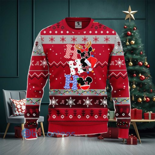 Alabama Crimson Tide NCAA Team HoHoHo Mickey Funny Men And Women Christmas Gift 3D Ugly Christmas Sweater