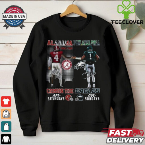 Alabama Crimson Tide On Saturday – Philadelphia Eagles On Sunday Signature Unisex T Shirt