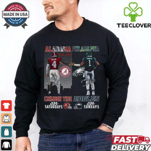 Alabama Crimson Tide On Saturday – Philadelphia Eagles On Sunday Signature Unisex T Shirt