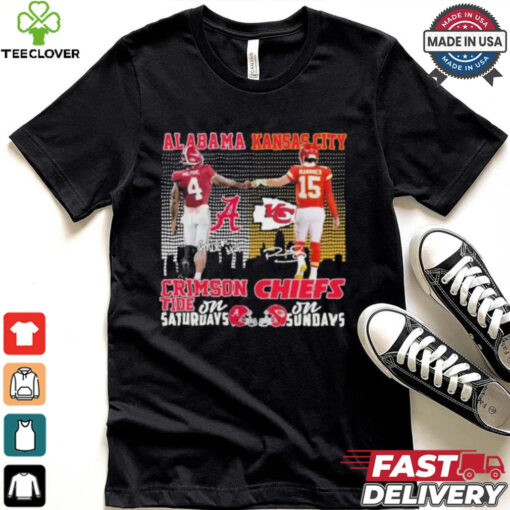 Alabama Crimson Tide On Saturdays X Kansas City Chiefs On Sundays Shirt