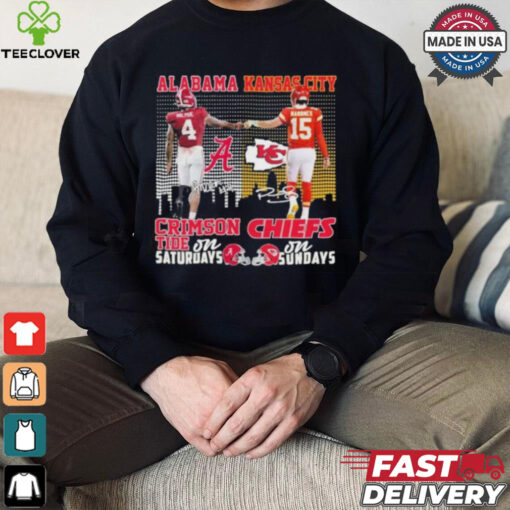 Alabama Crimson Tide On Saturdays X Kansas City Chiefs On Sundays Shirt