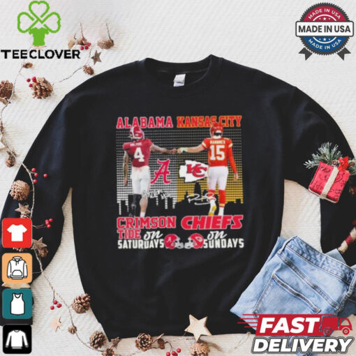 Alabama Crimson Tide On Saturdays X Kansas City Chiefs On Sundays Shirt