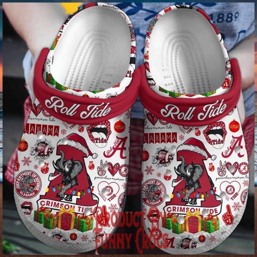 Alabama Crimson Tide Roll Tide Christmas Crocs