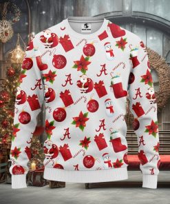 Alabama Crimson Tide Santa Claus Snowman Christmas Ugly Sweater 3D Christmas Xmas Sweater