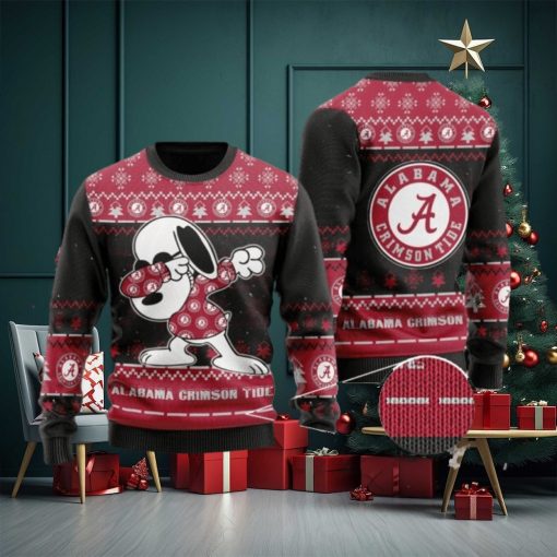 Alabama Crimson Tide Snoopy Dabbing Ugly Christmas Sweater, Ugly Sweater, Christmas Sweaters, Hoodie, Sweatshirt, Sweater